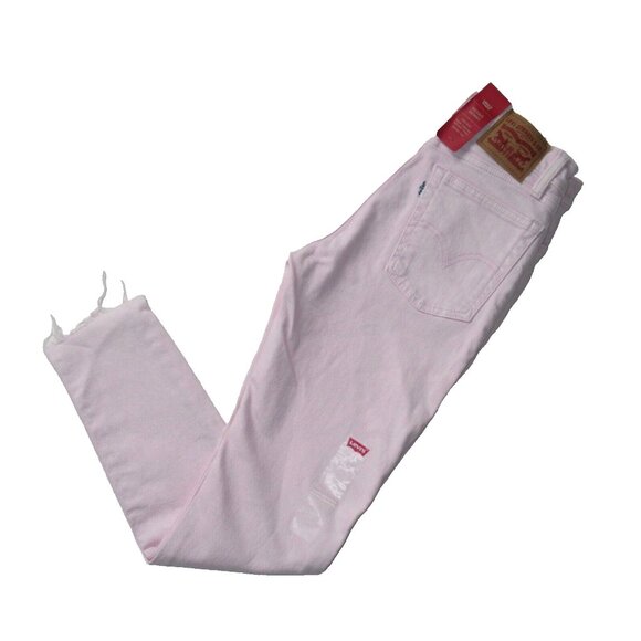 NWT Levi's Wedgie Skinny in Pink Acid Wash High Rise Stretch Crop Jeans 0 / 25 - Picture 6 of 8